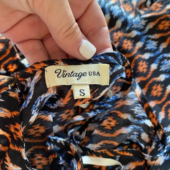 Vintage USA small shorts romper tribal design BOHO - Picture 5 of 5